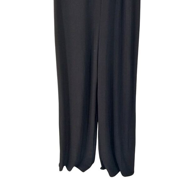 NWOT! ANNE KLEIN! GOLD LOGO WAIST BLACK DRAPEY STRETCH ONESIE, JUMPSUIT! SZ 10 - Picture 4 of 12